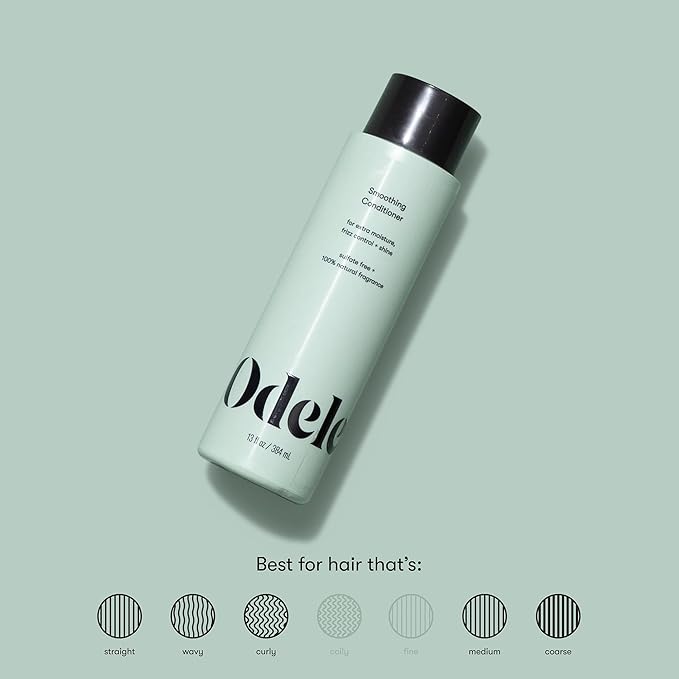 Odele Smoothing Sulfate-Free Conditioner for Extra Moisture, Frizz Control, Shine, and Straight to Curly Hair Types, 32 Fl Oz