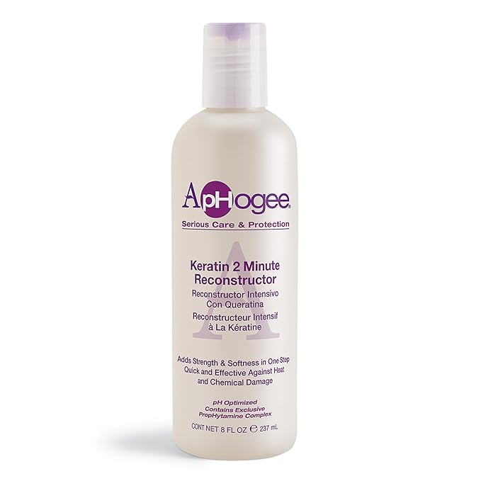 Aphogee Keratin 2 Minute Reconstructor, 8 fl oz – Deep Conditioner for Color-Treated & Heat-Styled Hair, Smooths & Adds Shine
