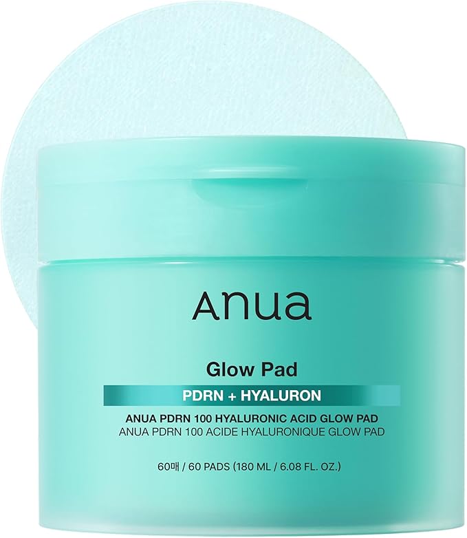 Anua PDRN 100 Hyaluronic Acid Pad, Hydrating Dual-Textured Toner Pads, Salmon DNA & Collagen Face Pads for Glass Skin Glow & Makeup Prep, Sensitive & Dry Skin, Korean Skincare, 6.1 fl oz, 60 Pads