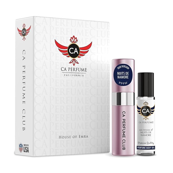 CA Perfume Impression of Nuits De Namore for Women Eau De Parfum Spray Long Lasting Floral Woody Musk Perfume Layering Set 0.27 Fl Oz + 0.33 Fl Oz