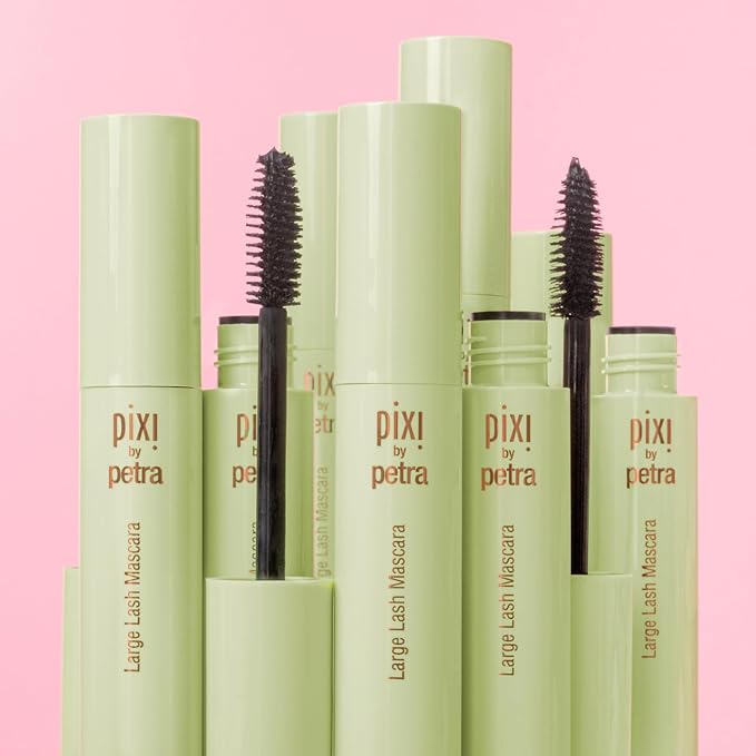 Pixi Large Lash Mascara | Extreme Volume & Lengthening Mascara with Vitamin E, Panthenol & Bamboo | Smudge-Proof & Water-Resistant | Buildable & Clump-Free | Best Brown | 0.4 fl oz