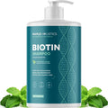 Volumizing Biotin Shampoo for Thinning Hair - Invigorating Peppermint Shampoo for Fine Hair with Argan Coconut and Olive Oils - Vegan & Color Safe - Paraben Silicone & Sulfate Free (32 Fl Oz)