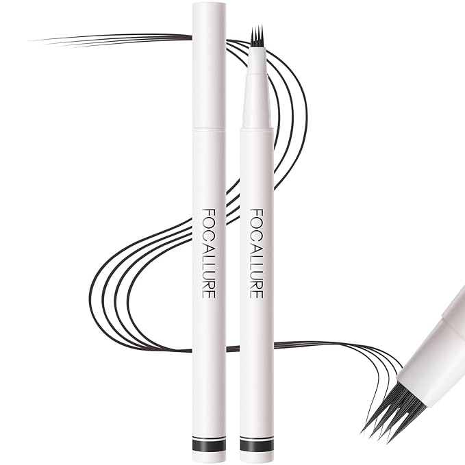 FOCALLURE FLUFFMAX TINTED Liquid Eyebrow Pen, Eyebrow Microblading Pen with a Micro-Fork Tip Applicator, Long-Lasting, Smudge-Proof, Creates Natural Looking Brows, BLACK BROWN