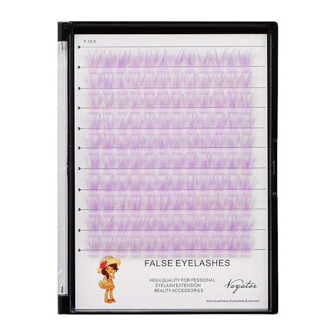 →VAYATOR Wide Stem With Various Colored False Eyelashes D Curl Eyelash String 10-20mm Choose Professional Makeup Personal Eyelash String Grafted Eyelash Extension Cluster（L.P -10-12-14-16mm Mixed）