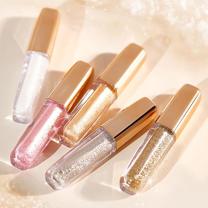 Liquid Glitter Eyeshadow Set, Korean Shimmer Eye Makeup, Waterproof Powder Formula, Quick-Drying, Long Lasting, 0.17 Oz (04#, 1PCS)