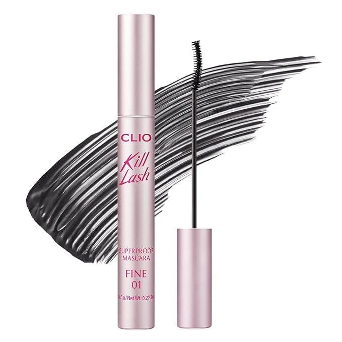 CLIO Kill Lash Superproof Mascara Fine, Waterproof Defining Mascara with Ultra-Slim Triangular Brush, Natural Length, Precise Separation, Smudge-Resistant Wear (01 Vanilla Black)