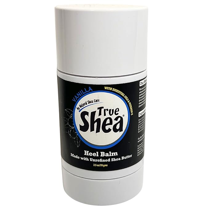 True Shea Heel Balm, Foot Balm For Cracked Heel and Dry Feet, Moisturizer Made From Unrefined Shea Butter, Essential Oils and Vitamin E, 2.5 oz (Vanilla)