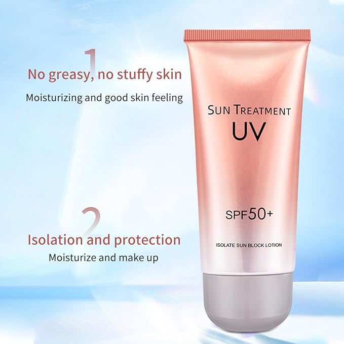 Sunscreen Lotion SPF 50 PA++++ Broad Spectrum UVA/UVB Protection, Lightweight Non-Greasy, Face & Body Sun Cream for All Skin Types