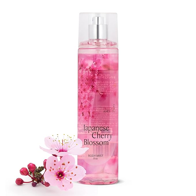 Freida and Joe Cherry Blossom Body Mist: A Luxurious 8 oz Gift for Her, Exquisite Floral Scent, Ideal Stocking Stuffer Fine Women Body Spray for Mom
