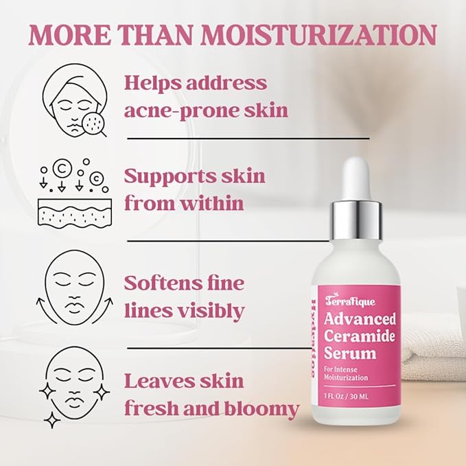 Ceramide Serum for Face - Hydrating Face Serum for Women - Anti Aging - Ceramide Barrier Repair with Centella, Vitamin A C E - Anti Aging Serums for Dry Sensitive Skin - 1 Fl Oz - 1 Pack