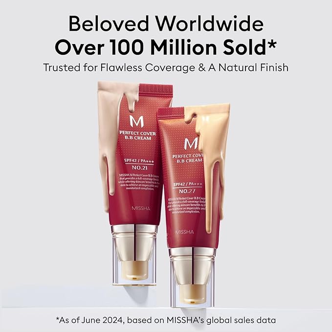 MISSHA M Perfect Cover BB Cream No 31.Golden Beige - Medium/Tan with Neutral Undertone SPF 42 PA +++ 1.69 Fl Oz - Tinted Moisturizer for face with SPF