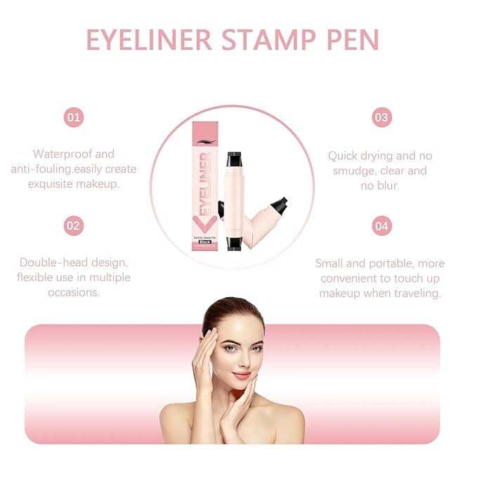 Rotating Eyeliner Stamp Pen, 2026 New Foldable Winged Gel Set for Perfect Cat Eye, Waterproof Smudge-Proof Quick Dry Wingliner Wing Eyeliner Stamp for Beginners(2PC)