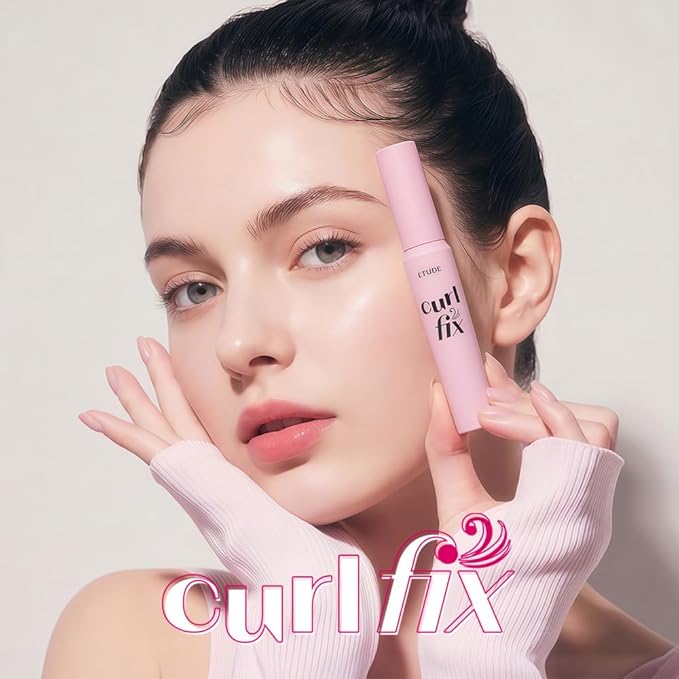 ETUDE Curl Fix Mascara, Lash Mascara, Strong Curl Up, Long-Lasting, Waterproof, Light-Weight, Korean Makeup, Beauty, Vegan Certified, Brown (0.27 Fl Oz)