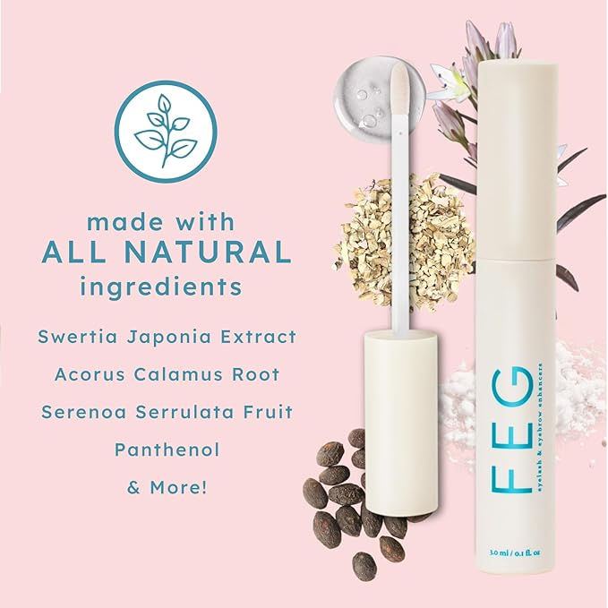 FEG Pro Advanced Eyelash Enhancer and Eyebrow Growth Serum Bundle | Brow and Lash Serum for Help Growing Naturally Thick, Full, and Long Eyelashes and Eyebrows | Stimulate Natural Growth | 3ml Bottles