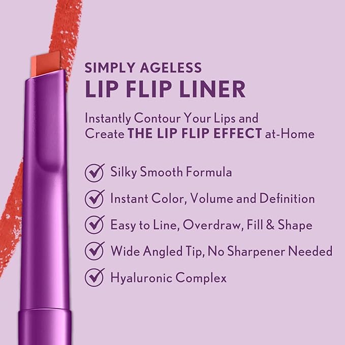 COVERGIRL Simply Ageless Lip Flip Liner, Brave Burgundy, Pack of 1 (Pack of 2)