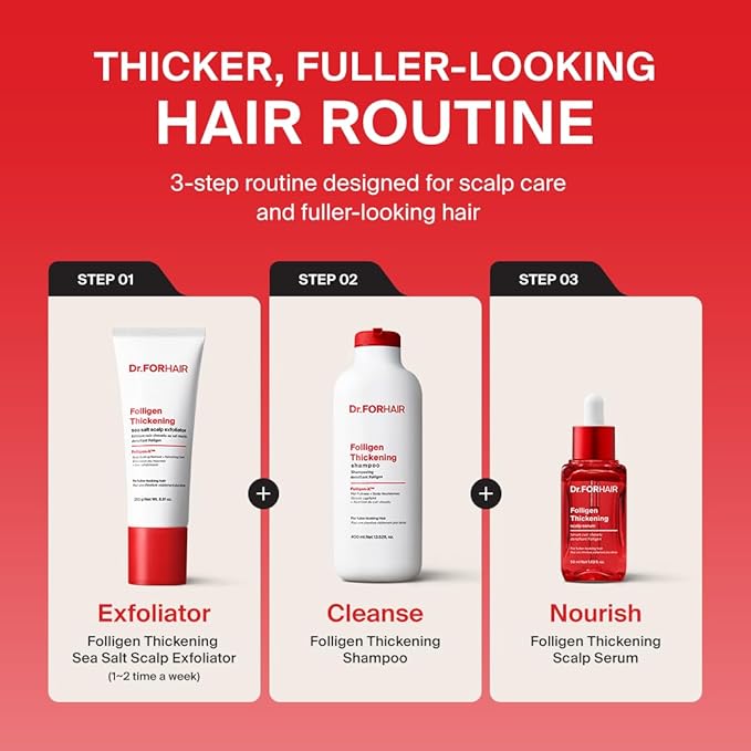 DR.FORHAIR Folligen Thickening Shampoo 2.4 oz | Biotin, Salicylic Acid & Rosemary | Volumizing Formula for Fuller-Looking Hair