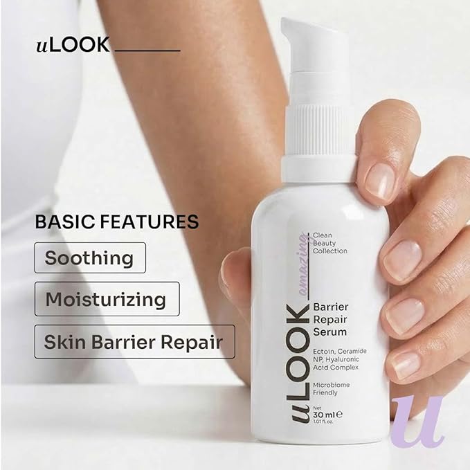 uLOOK Barrier Repair Serum 30 mL / 1.01 fl oz – Ectoin, Ceramide NP & Hyaluronic Acid Complex – Moisture Support & Skin Barrier Care – Flora Friendly