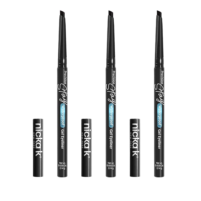NICKA K NEW YORK Precision Stay Waterproof Gel Eye Liner (Black 3 Pack)