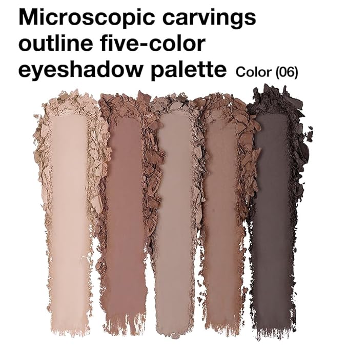 5 Color Neutral Matte Eye Shadow Palette, Highly Pigmented Nude Brown Eyeshadow Palette, Nude Eye Shadows, Natural Everyday to Eye Makeup Looks (06#, Pack of 1)