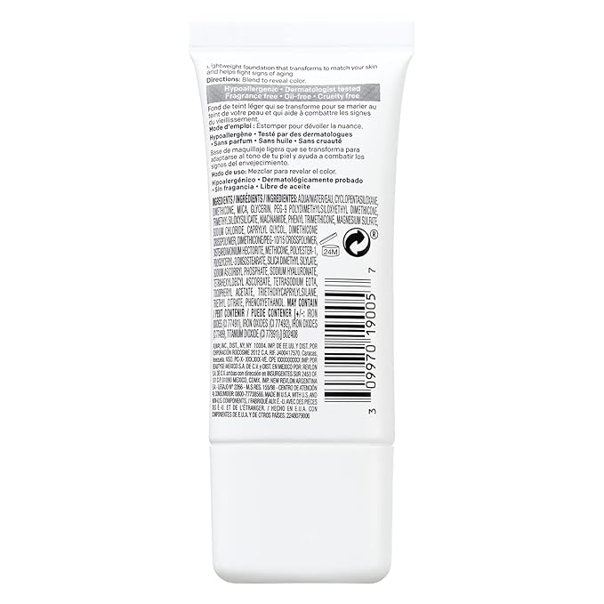 Almay Anti-Aging Foundation, Smart Shade Face Makeup with Hyaluronic Acid, Niacinamide, Vitamin C & E, Hypoallergenic-Fragrance Free, 300 Medium, 1 Fl Oz (Pack of 2)