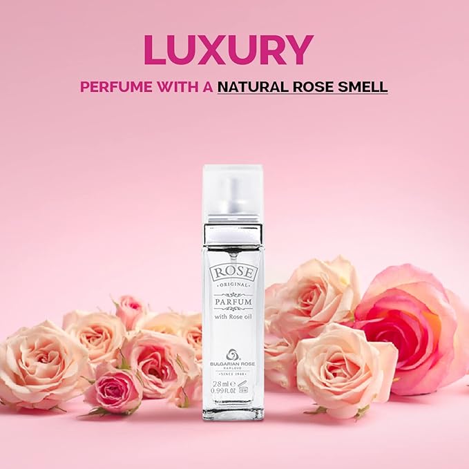 Original Bulgarian Rose Perfume - Natural Original Parfum - Aromatic Rose Fragrance - Long Lasting Freshness - Paraben Free - Unisex Perfume - Perfect for Everyone - 28ml