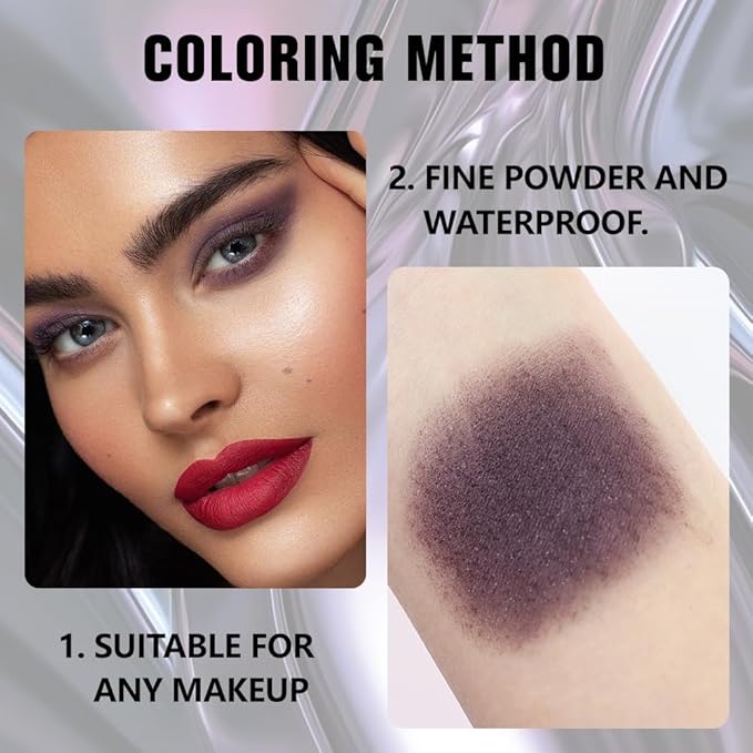 evpct Matte Shimmer Eggplant Purple Eyeshadow Palette Makeup for Older Women Brown Eyes, Deep Dark Mauve Plum Purple Cream Eye Shadow Palette Single for Older Women, Monochrome Long Lasting Eyeshadow