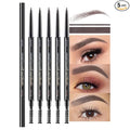 WanTuoluo Ultra-Fine Eyebrow Pencils for Women, Waterproof Dual-Sided 5 Pack Taupe Eye Brows Pen, Draws Tiny Brow Hairs, Defines, Fills, Shapes, Contours, Combs -Milk Tea