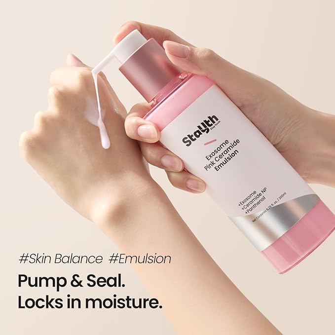 Barrier Pink Milk Lotion, Hydrating Face Moisturizer for Dry Skin, Korean Skincare Ceramide Lotion with Exosome & Vitamin B12, Lightweight Milky Moisturizer, 200ml