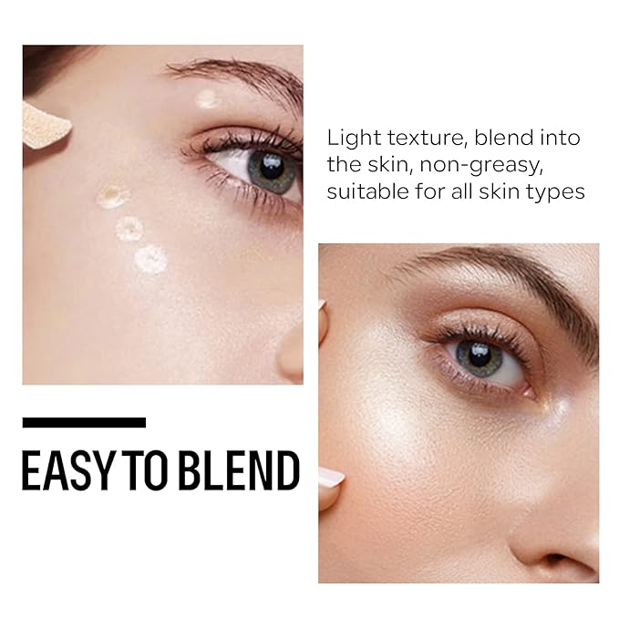 KYDA 2 Colors Liquid Blush Highlighter Set, Matte Blush and Natural Glow Liquid Illuminator, Buildable Glowing Cheek Makeup, Lightweight Blendable, Cool Pink + Champagne
