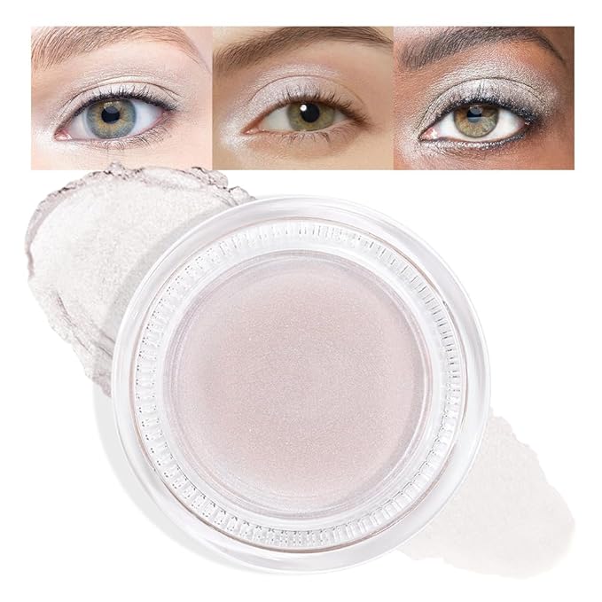 FeiCuiYun Cream Glitter Pearl Shimmer Metallic Eyeshadow Palette Makeup, Natural Single Mini Instant Holographic Eyeshadow For Women, Sombras Crema Para Ojos, Talc, Paraben & Cruelty Free, 18