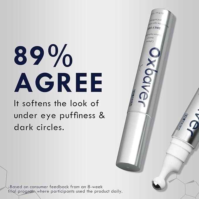 Eye Bags Treatment for Men, Caffeine Eye Serum for Men with Cooling Roller, Mens Eye Cream for Dark Circles and Puffiness (0.5 Fl Oz (Pack of 1))