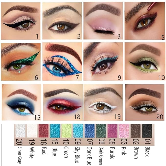 Multipack Color Eyeliner Penicls for Women with Pencil Sharper, 12 Pcs Highly Pigmented Creamy Eye Liner Pencils Set, Easy to Color, Waterproof & Long-Lasting, Professional Eye Make Up, Soft & Smooth