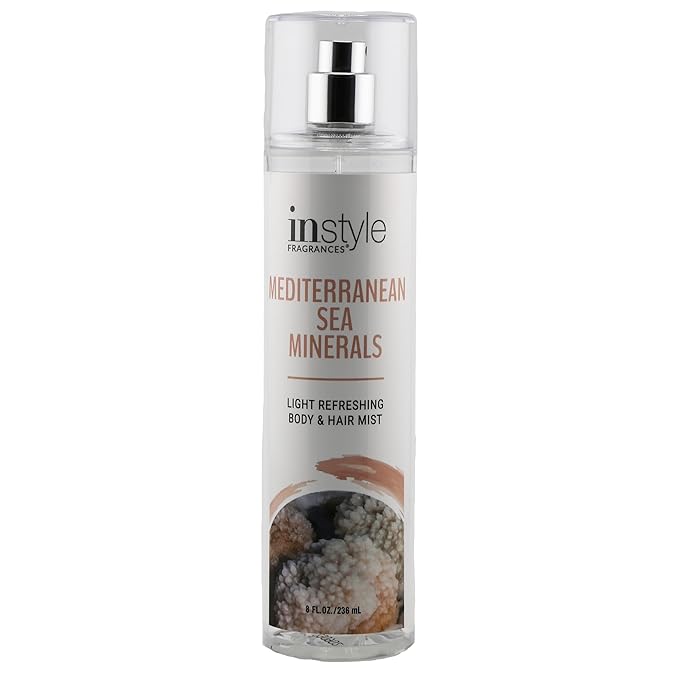 Instyle Fragrances, Body & Hair Mist, Sea Minerals Scent, With Panthenol, CLEAN, Vegan, Paraben Free, Phthalate Free, Premium 8 Fl Oz Spray Bottle