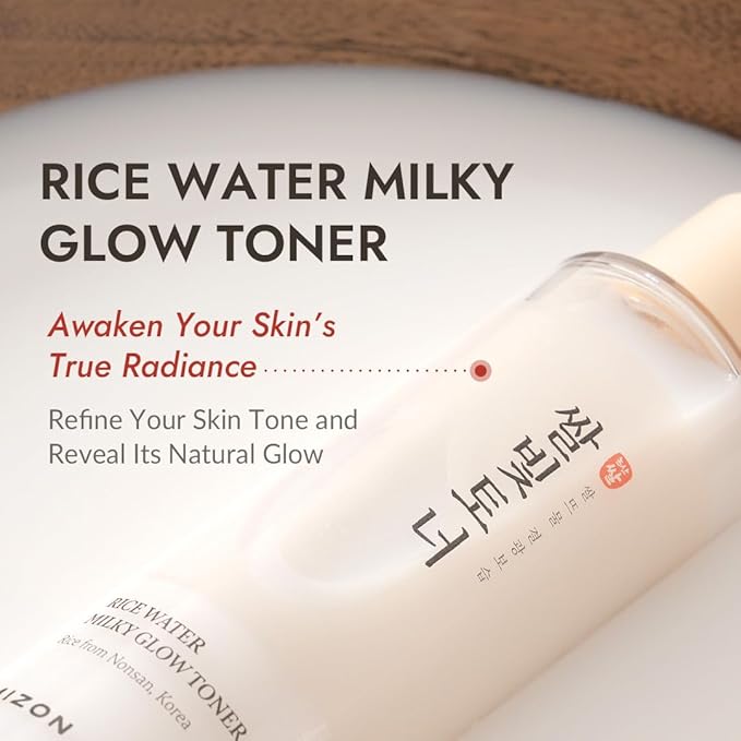 MIZON Rice Water Milky Glow Toner, Brightening and Hydrating Face Moisturizer with Niacinamide, Ceramides and Squalane, Milky Rice Toner for Glass Skin and Radiant Complexion, 5.07 fl oz