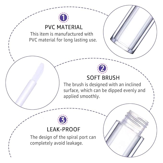 AMORIX 24pc 5ml Lip Gloss Tubes with Wand, Pearl Style Containers & Syringes + Labels for DIY Lip Gloss