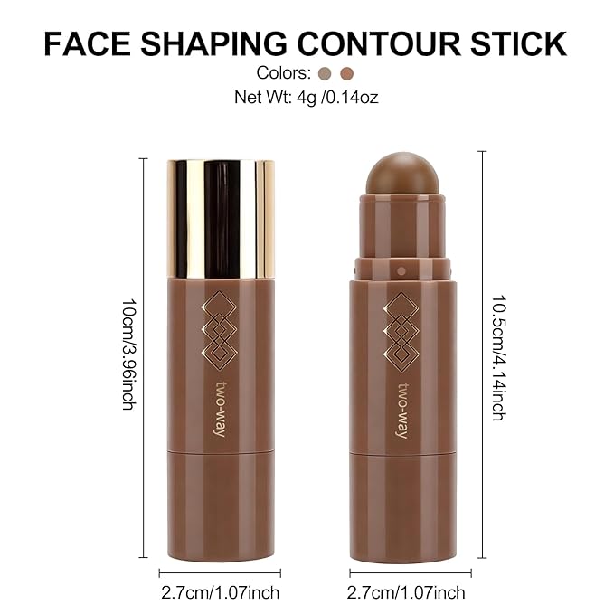 Erinde Warm Brown Contour Stick, Cream Bronzer Stick for Natural Sculpting, Smooth Blendable Matte Face Shaping Makeup, Waterproof Long-Lasting Contouring Stick, Vegan & Cruelty-Free, 02