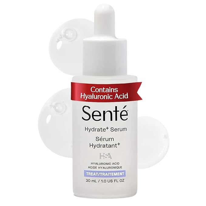 Senté Hydrate+ Serum | Hyaluronic Acid with HSA for Glass Skin | Deep Hydration & Barrier Support | Fast-Absorbing | Calms & Soothes | Paraben, Cruelty, Fragrance Free | 1.0 oz