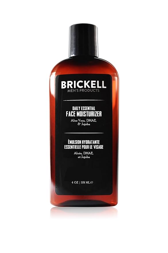 Brickell Men's Daily Essential Face Moisturizer for Men, Fast-Absorbing Face Lotion with Niacinamide, Green Tea, and Hyaluronic Acid, 4 Ounce, Scented