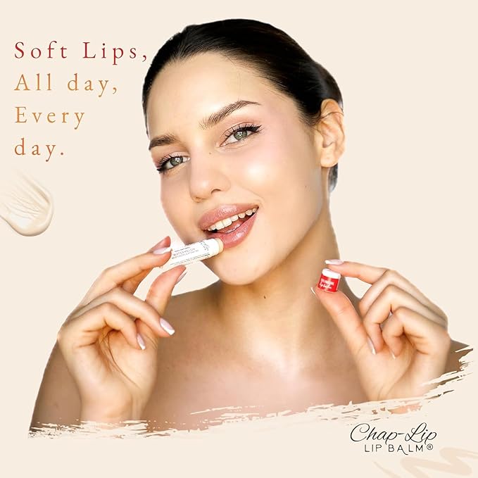 CHAP-LIP Original Lip Balm Hydrating Bulk Chap Stick with Fruit Flavors, Coconut Oil, and Cocoa Butter - Christmas Gift Stocking Stuffers Lip Therapy Pack for Men and Women - Made in the USA, 24 Pack