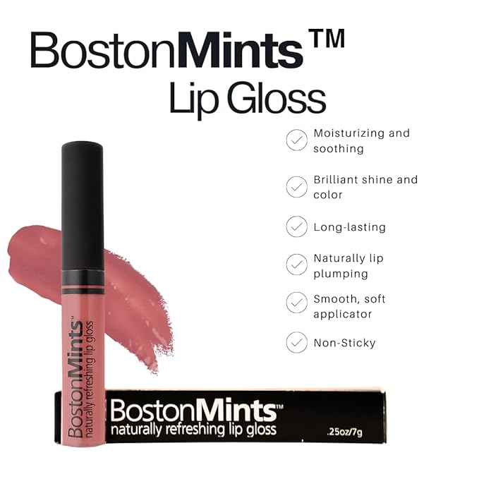 Plum Island Sand Lip Gloss (.25oz) Vegan, Gluten-Free, Cruelty-Free Formula With Aloe, Vitamins C & E, Spearmint Extract and a Sheer Shine Finish for Soft, Fuller-Looking, Hydrated Lips