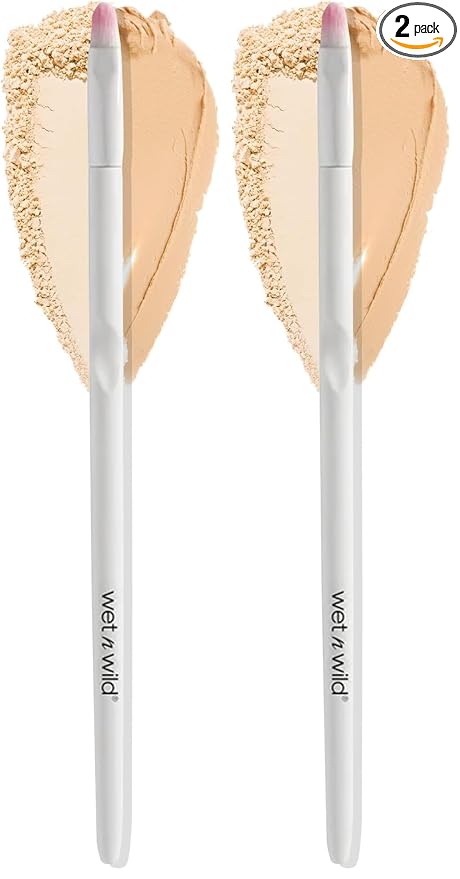 wet n wild Eyeshadow Brush, Precision Blending Application, Soft Synthetic Fibers, Ergonomic Handle for Comfortable Control (Pack of 2)