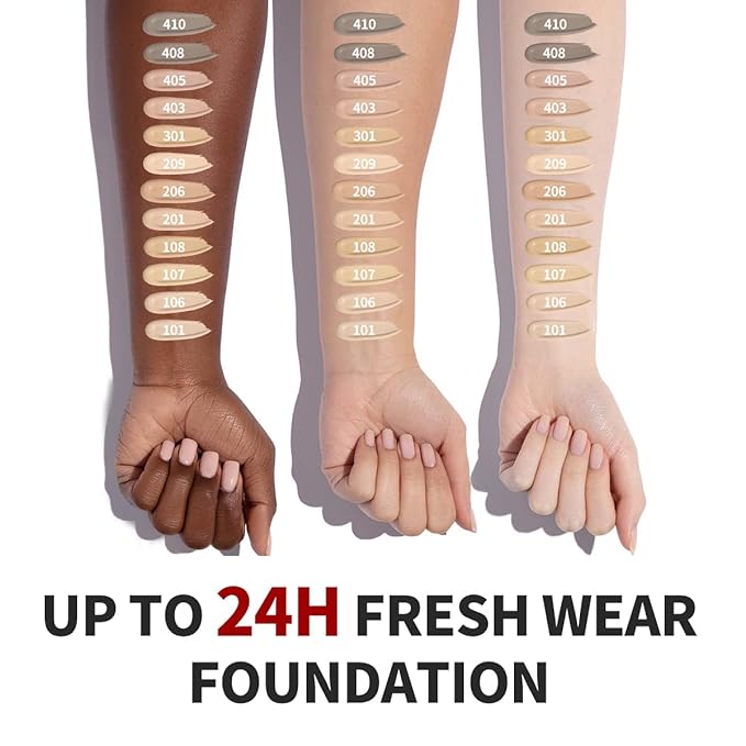 Tinted Face Sunscreen - Waterproof & Lightweight Liquid Foundation with SPF 50++, 3-in-1 Full Coverage Foundation Smooths & Blurs Pores, 301 Medium
