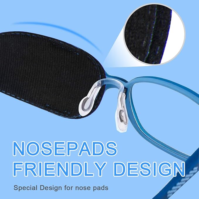 4 Pack Eye Patches for Kids Girls Boys, Right & Left Eye Patch for Glasses, Lazy Eye Patch for Children Treating Lazy Eye Amblyopia Strabismus and After Surgery (Blue)
