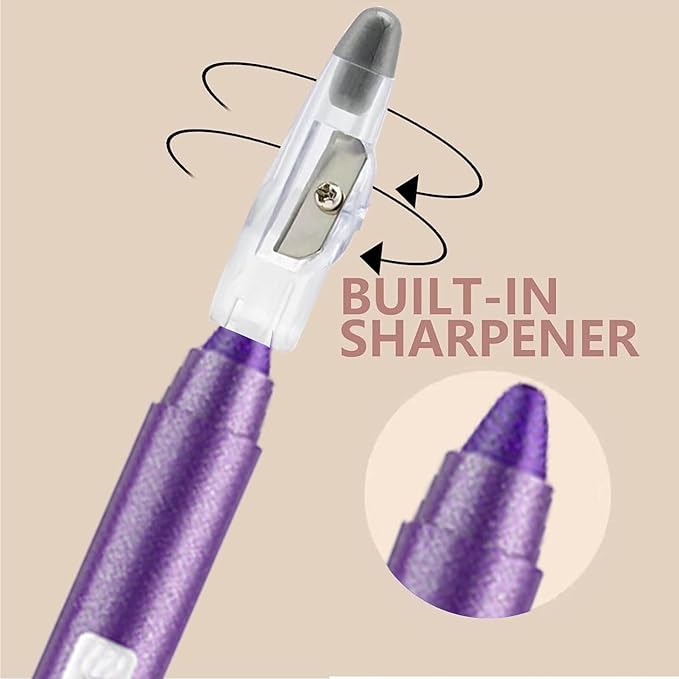 Purple Eyeshadow Stick, Highlighter Eye Liner,Eye Brightener Stick, Shimmer Creamy eye shadow, Waterproof Eyeshadow Pencil Long Lasting Eye Shadow Makeup.#3 purple shimmer