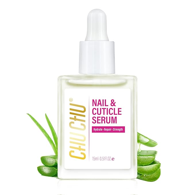 CHUCHU Nail Growth Serum for Summer: 15ML Aloe Vera Organic Nail Oil with Vitamin B & E - Moisturizes Repairs and Promotes Nail Growth - Prevents Dryness Hangnails Non-Greasy