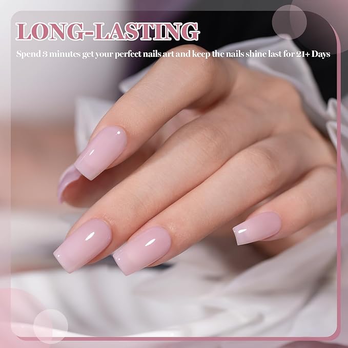RARJSM Nude Soft Milky Pink Gel Nail Polish Neutral Skin Tone Sheer Jelly Pink Gelpolish 1PC 15ml Single Bottle Creamy Transparent Natural Nudegel Polish Soak off Cured for Home Salon French Manicure