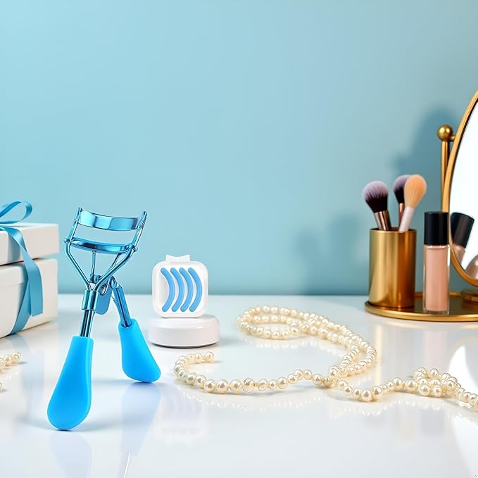 Blue Eyelash Curlers for Women Eyelash Curler with 4 Replacement Refill Pads Lash Curler Premium Quality Eye Lash Curler Makeup Eyelashes Tool to Curl and Lifted Lashes Eye