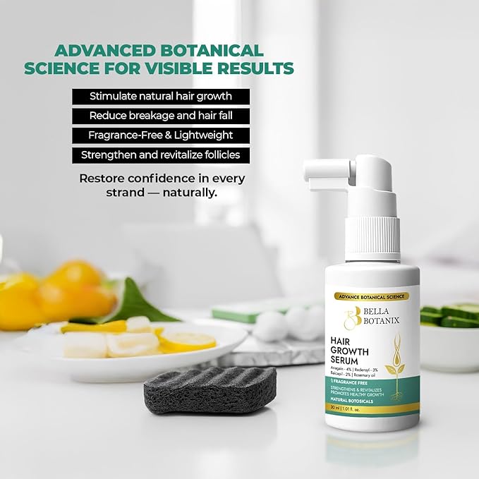 Hair Growth Serum with Redensyl, Anagain & Baicapil – Anti Hair Loss, Hair Fall Control, Rosemary Scalp Serum, Fragrance Free for Men & Women, 30 ml