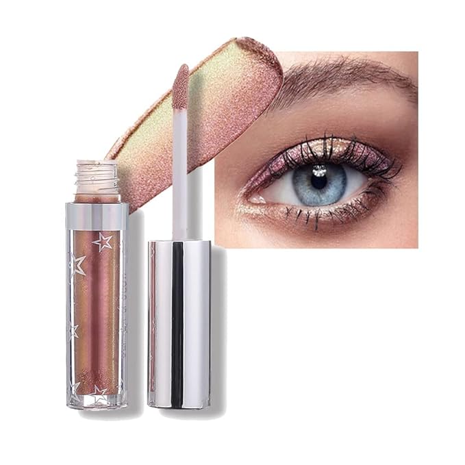 Shining Shimmer Glitter Liquid Eyeshadow Metallic Pigments Makeup Metals Gloss for Eyes Eyeliners Sparkling Eye Shadow Set Gift Shiny Pen Eyeliner Kit(A112)