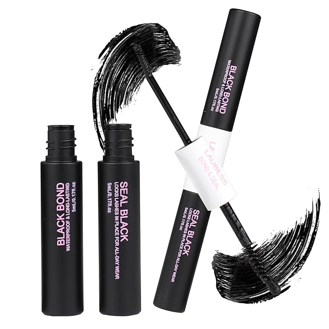 Lash Bond and Seal Waterproof LAUBESS Lash Glue for Eyelash Clusters 2 in 1 Lash Cluster Glue Adhesive Eyelash Glue Home Use Strong Hold 72H 10ml